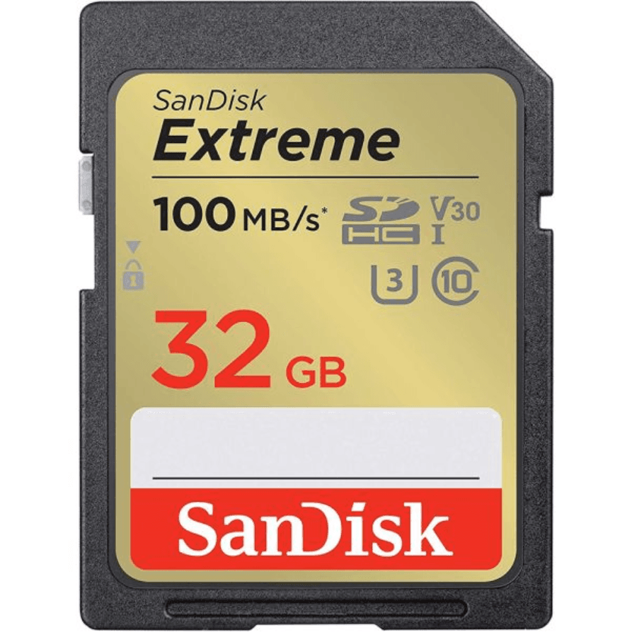 Memoria SANDISK SD 32GB EXTREME 100MBS C10 U3 V30