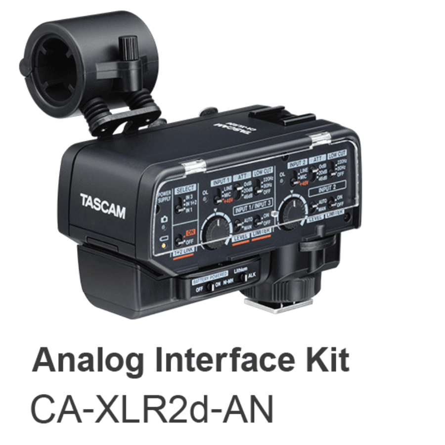 ADAPT. DE Micrófono TASCAM CA-XLR2D-AN P/CAMARA