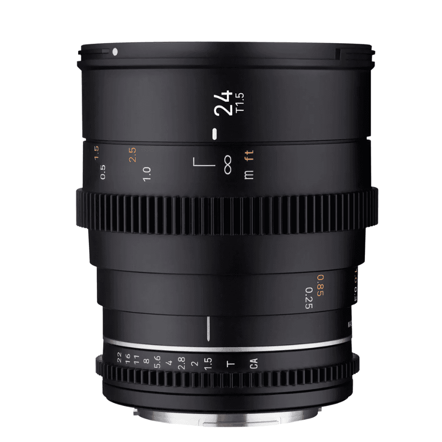 LENTE CINE SAMYANG CANON VDSLR 24MM T1.5 II EF F