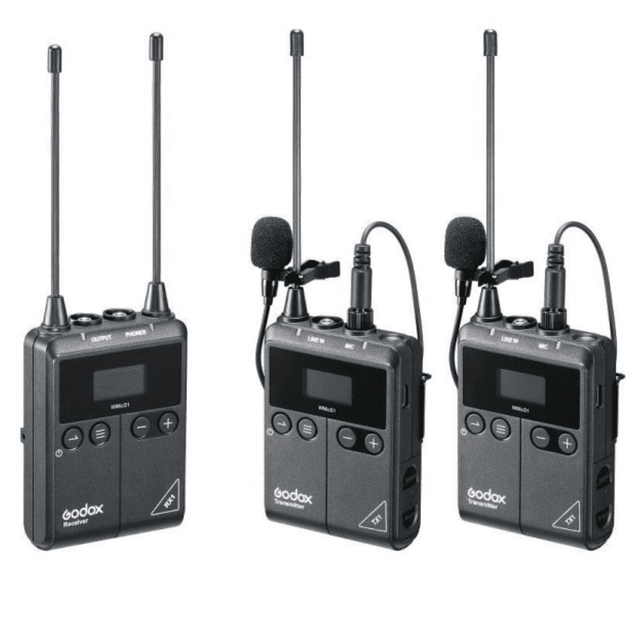MICROFONE GODOX WMICS1 PRO KIT 2TX+1RX OMNI
