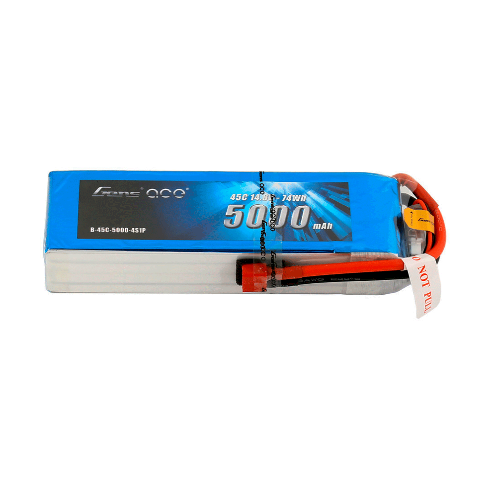 GENS ACE 14.8V 5000MAH 45C 4S LIPO DEAN PLUG GEA50004S45D
