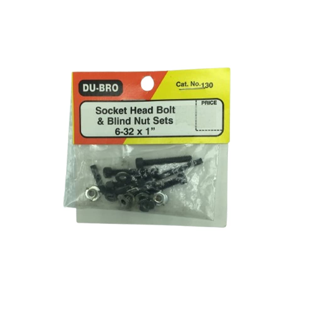 DUBRO SOCKET HEAD BOLT & BLIND NUT SET 6-32 X 1" DUB130