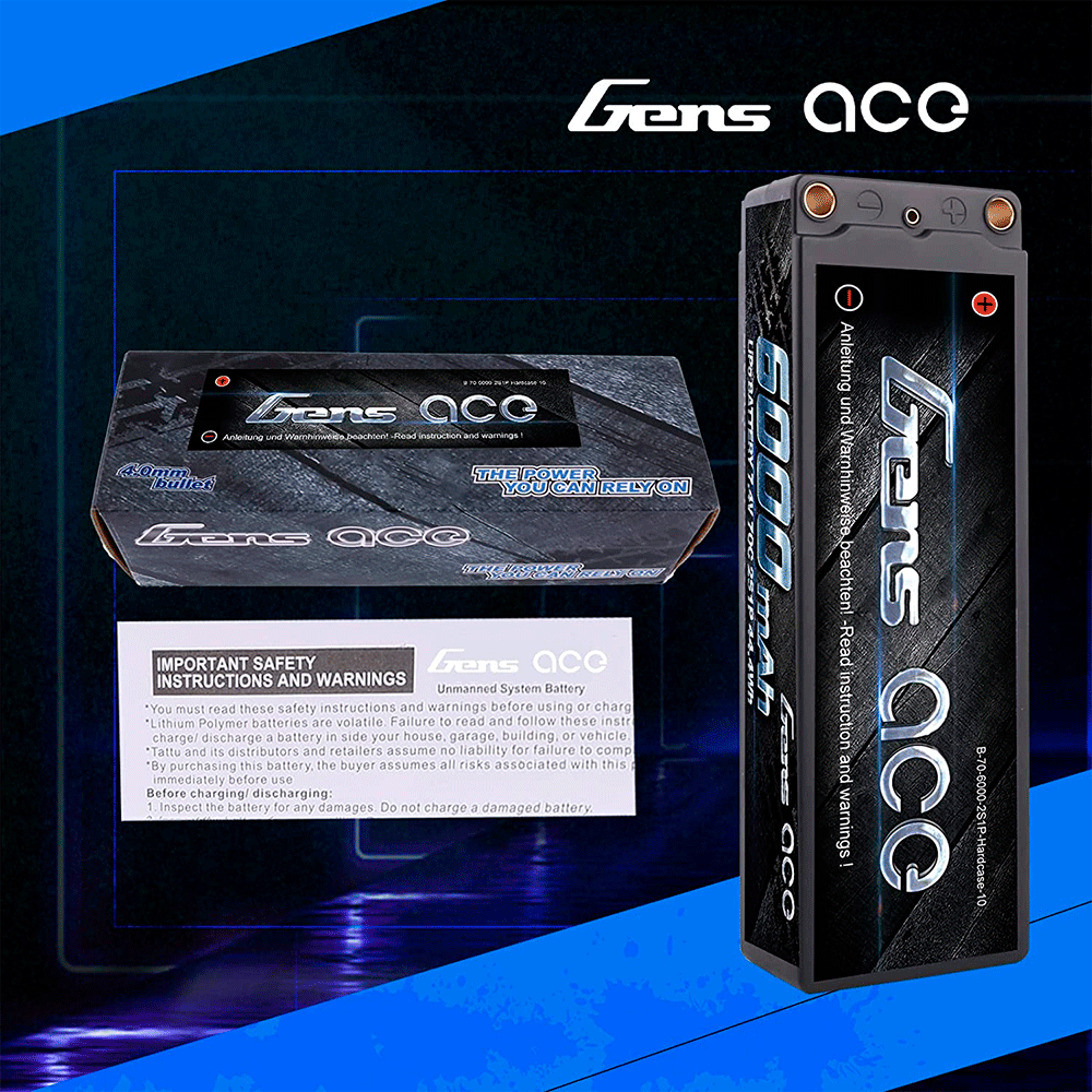 GENS ACE 7.4V 6000MA 70C HARDCASE DEANS