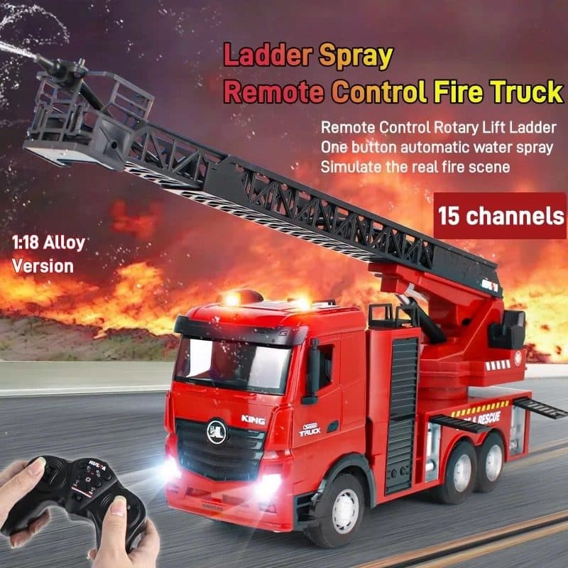 CAMINHAO HUINA 1/14 RC BOMBEIRO SPRAY DE AGUA 22CH FIRETRUCK 1562