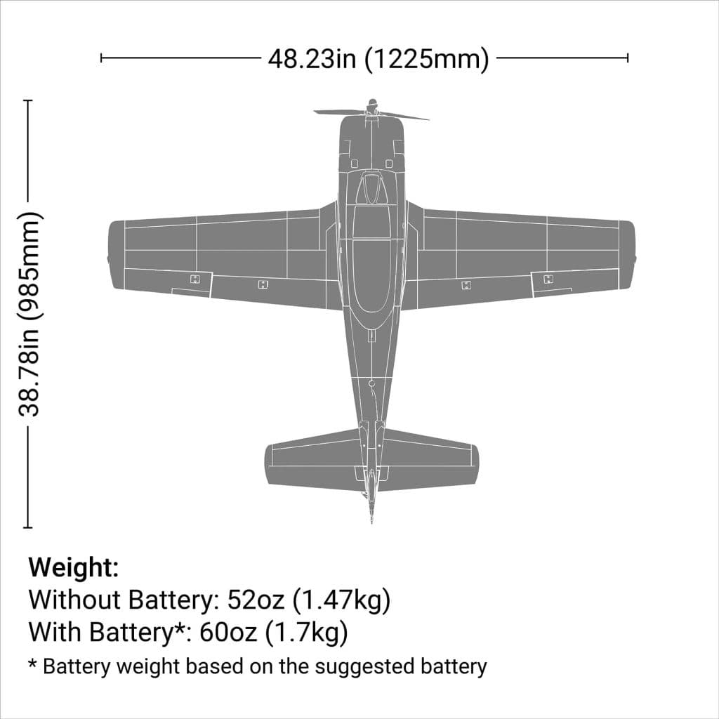 AVIÃO E-FLITE T-28 TROJAN 1.2M PNP con SMART EFL18375