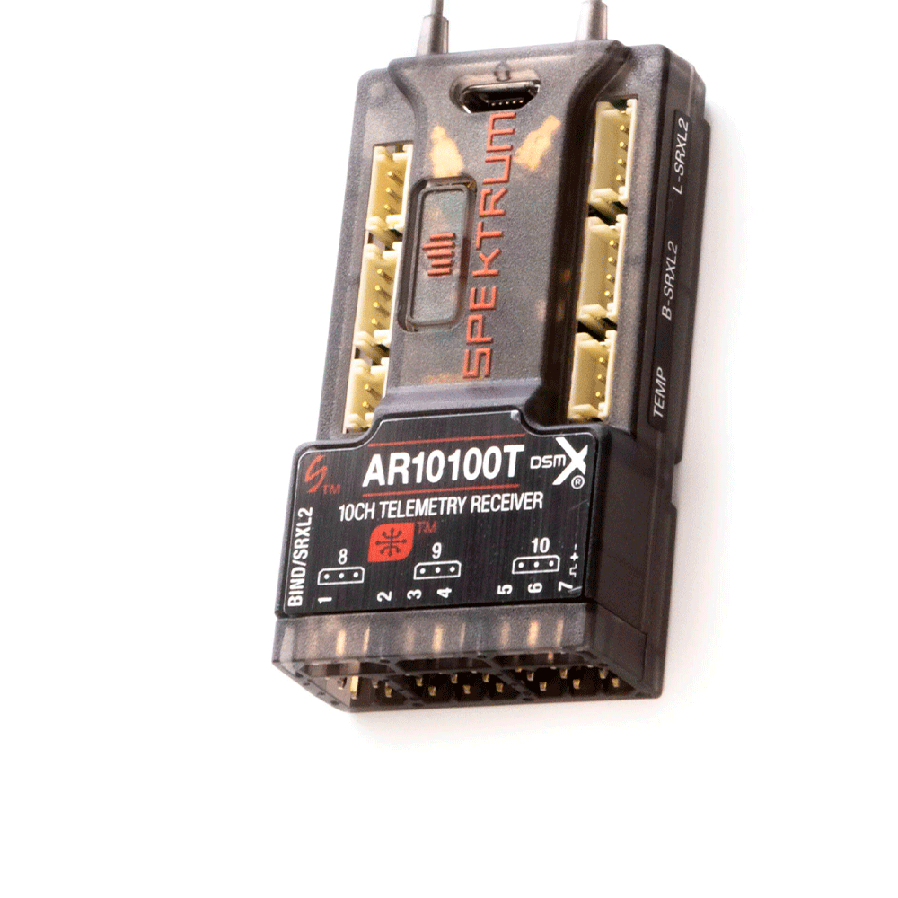 Receptor SPEKTRUM 10CH AR10100T DSMX TELEMETRY SPMAR10100T