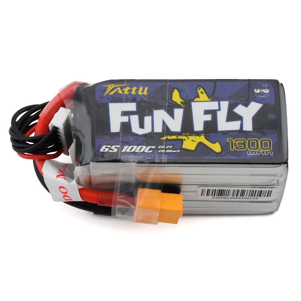 GENS ACE 22.2V 1300MA FUNFLY 100C LIPO XT60 TATTU