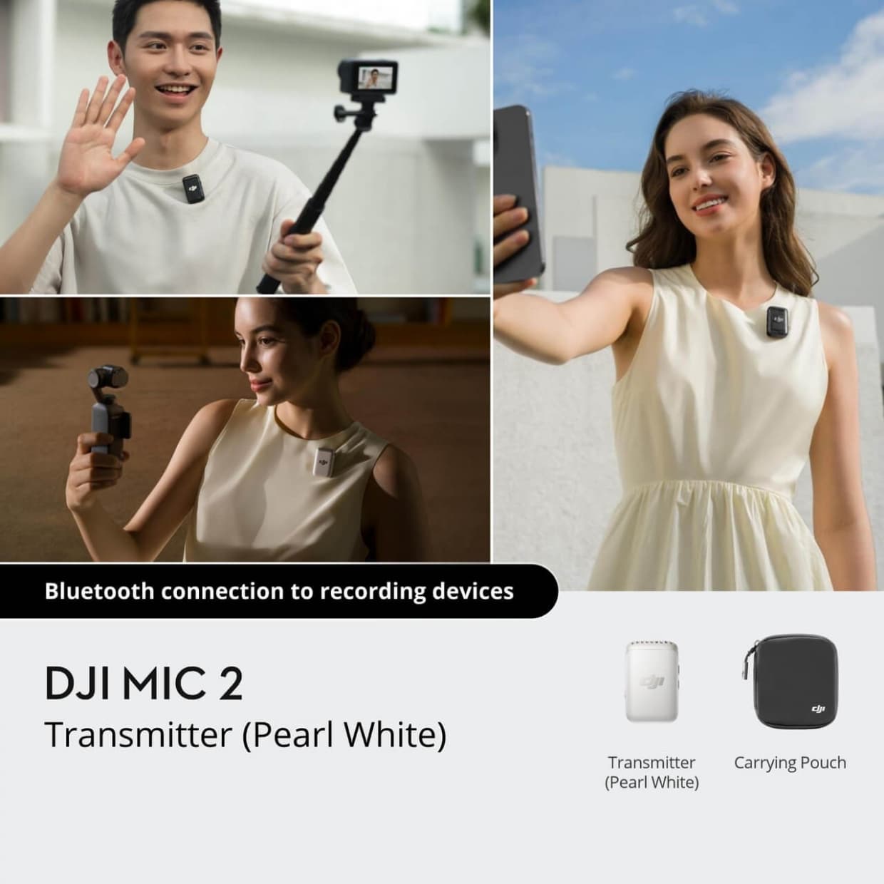 Micrófono WIRELESS DJI MIC 2 TRANSMITTER (PEARL WHITE)