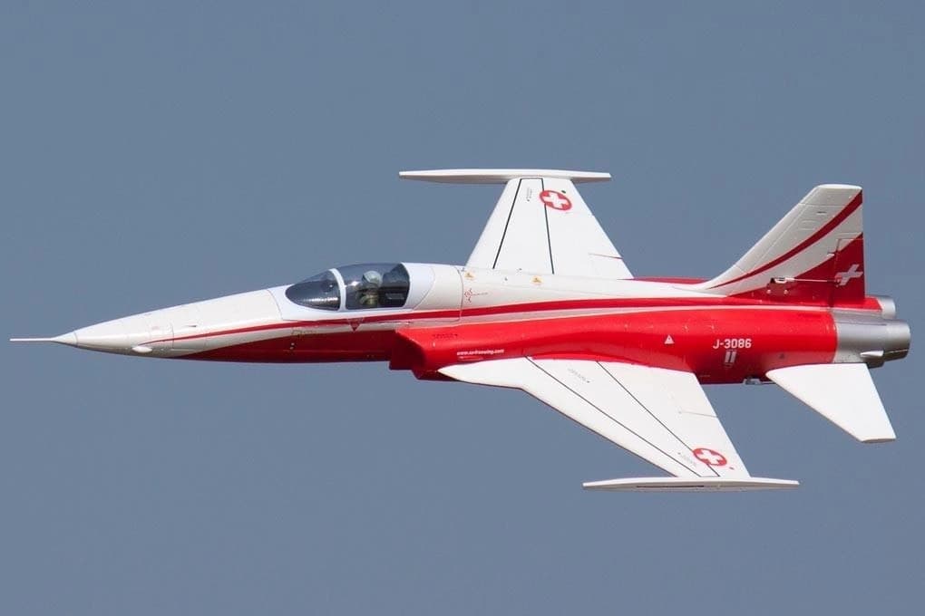 AVIAO FW F-5 TIGER II RED/WHITE 80MM EDF JET (F5E) FJ20825P