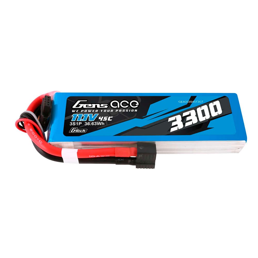 GENS ACE 11.1V 3300MAH 45C 3S G-TECH XT60 PLUG EC3/DEANS ADAPTER