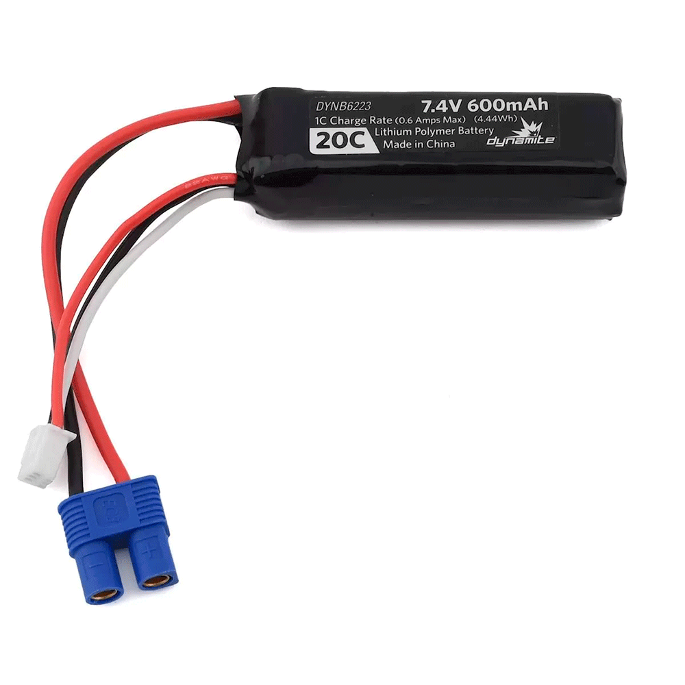 Batería DYNAMITE 7.4V 600MAH 2S 20C PROBOAT LIPO EC3 DYNB6223