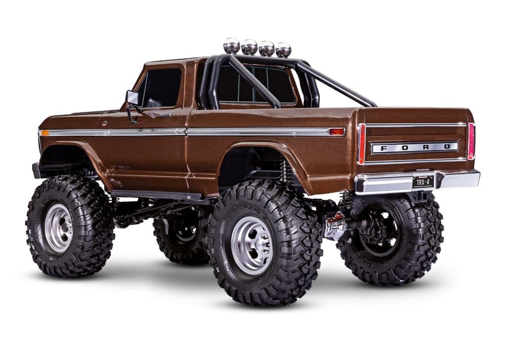 CARRO TRAXXAS 1/10 TRX-4 FORD 79 F-150 RANGER XLT TQI BROWN
