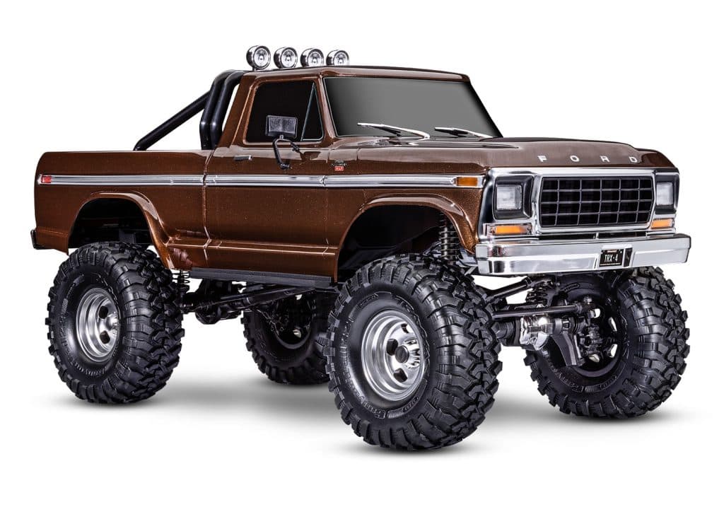 CARRO TRAXXAS 1/10 TRX-4 FORD 79 F-150 RANGER XLT TQI BROWN