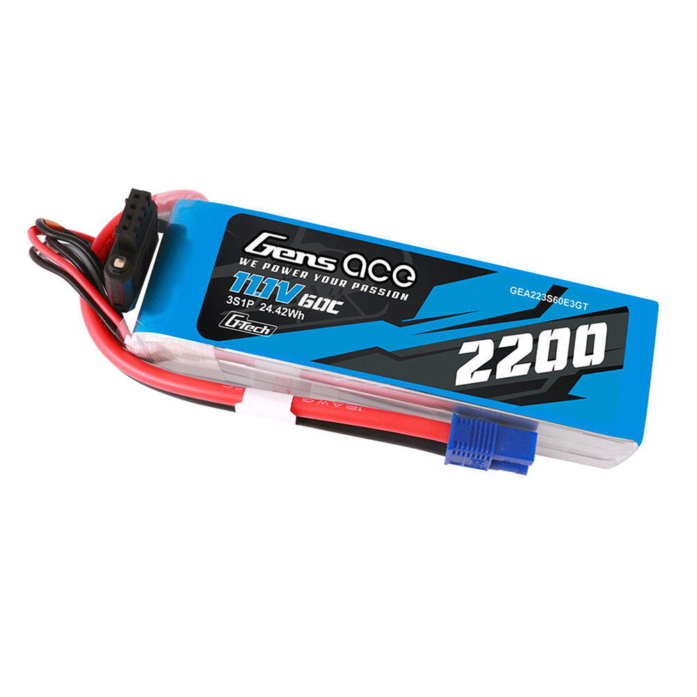 GENS ACE 11.1V 2200MAH 60C 3S G-TECH LIPO EC3 PLUG GEA223S60E3GT