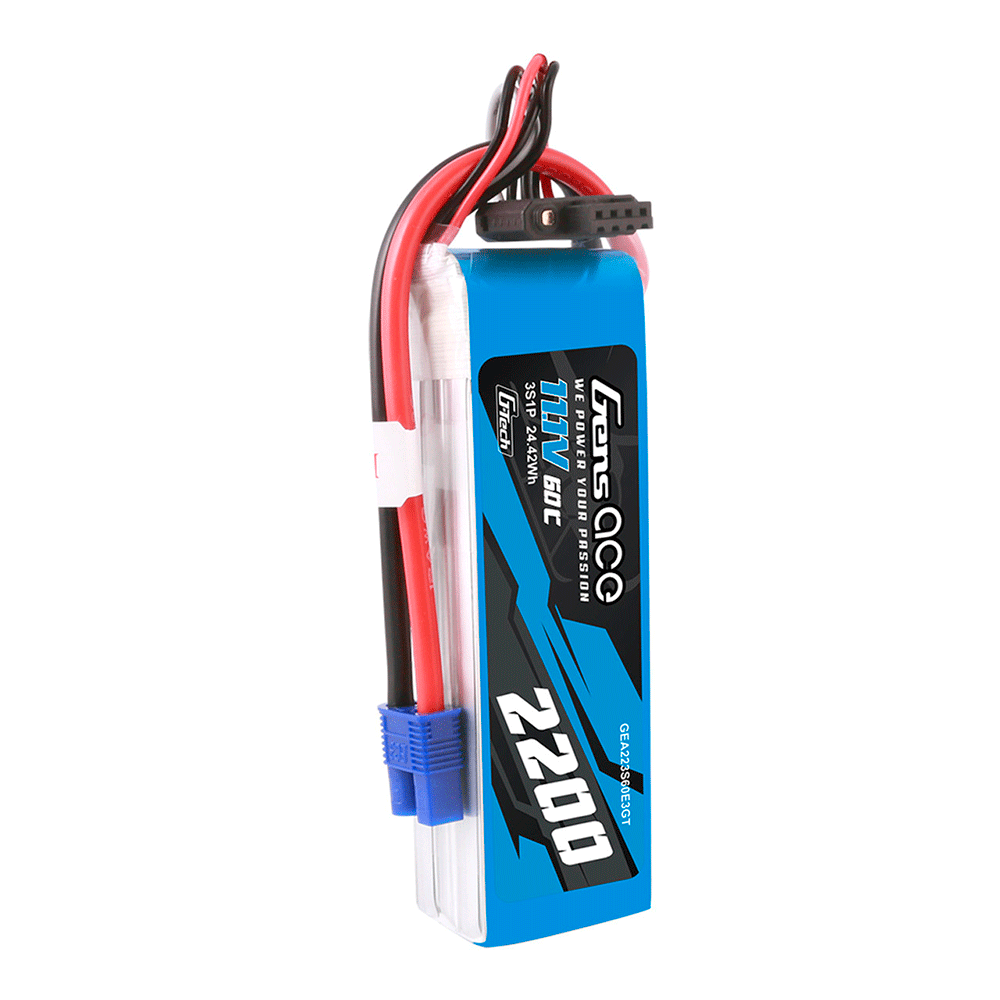 GENS ACE 11.1V 2200MAH 60C 3S G-TECH LIPO EC3 PLUG GEA223S60E3GT