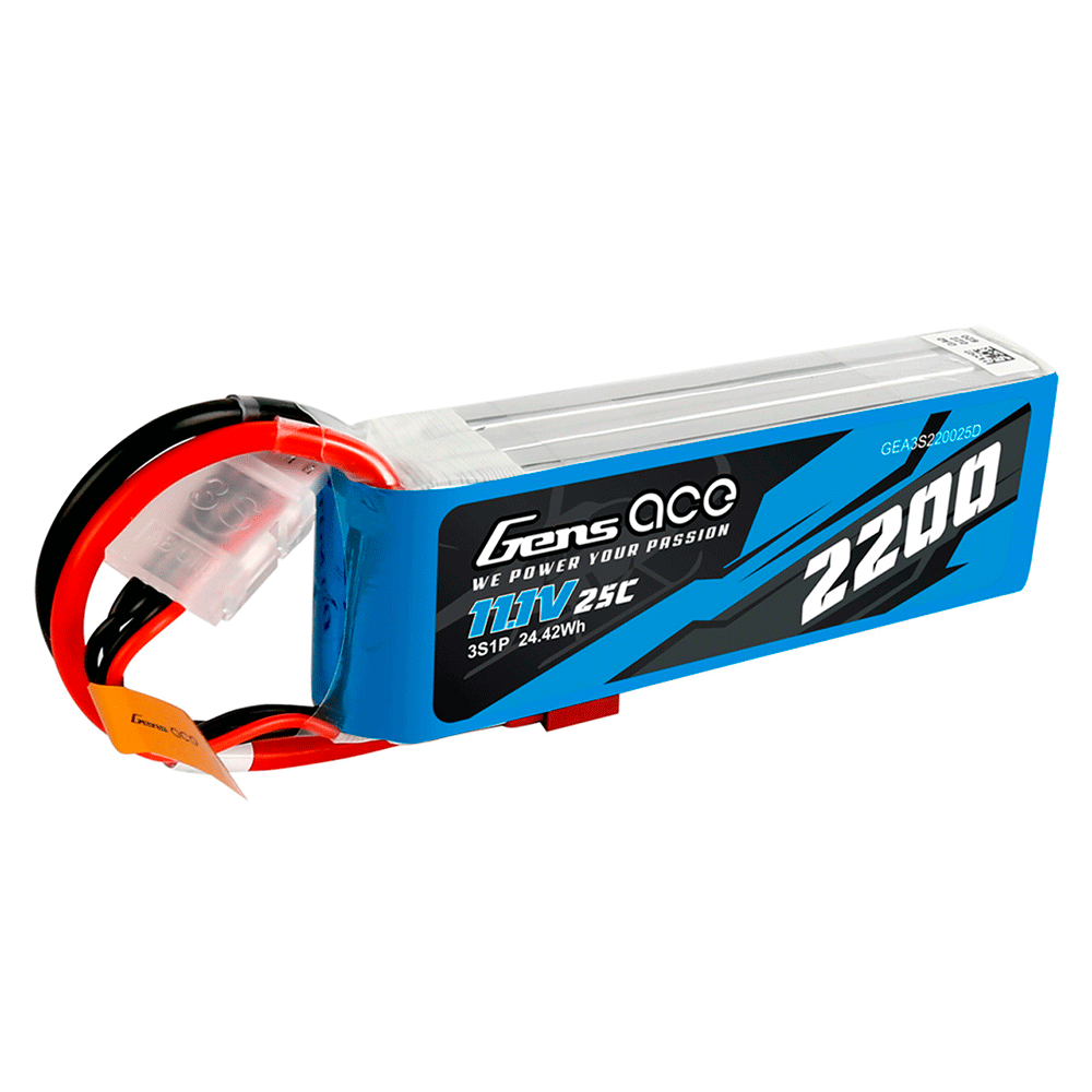 GENS ACE 11.1V 2200MAH 25C 3S G-TECH DEANS PLUG GEA223S25DGT