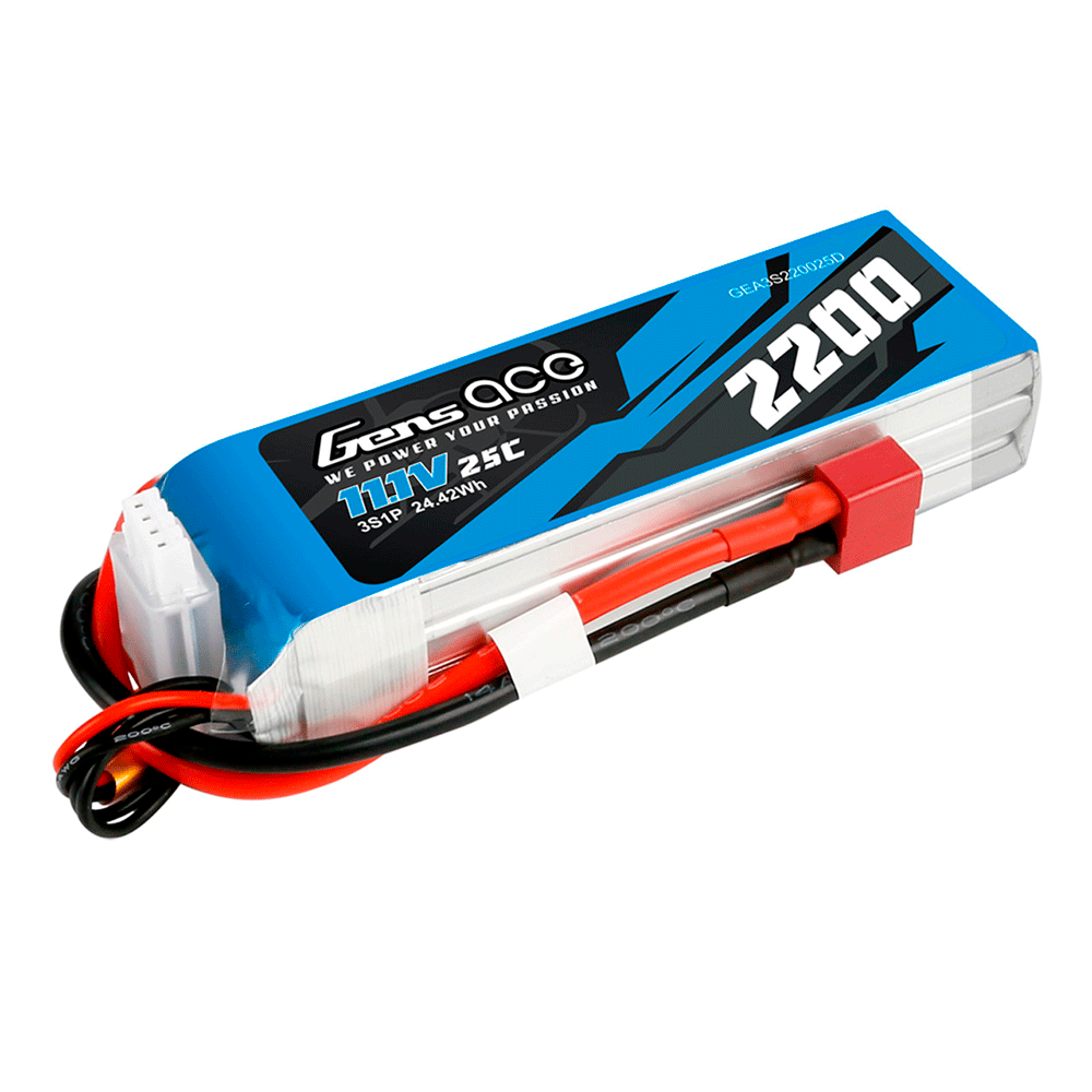 GENS ACE 11.1V 2200MAH 25C 3S G-TECH DEANS PLUG GEA223S25DGT