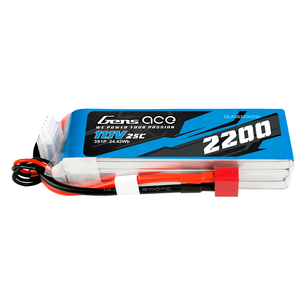 GENS ACE 11.1V 2200MAH 25C 3S G-TECH DEANS PLUG GEA223S25DGT