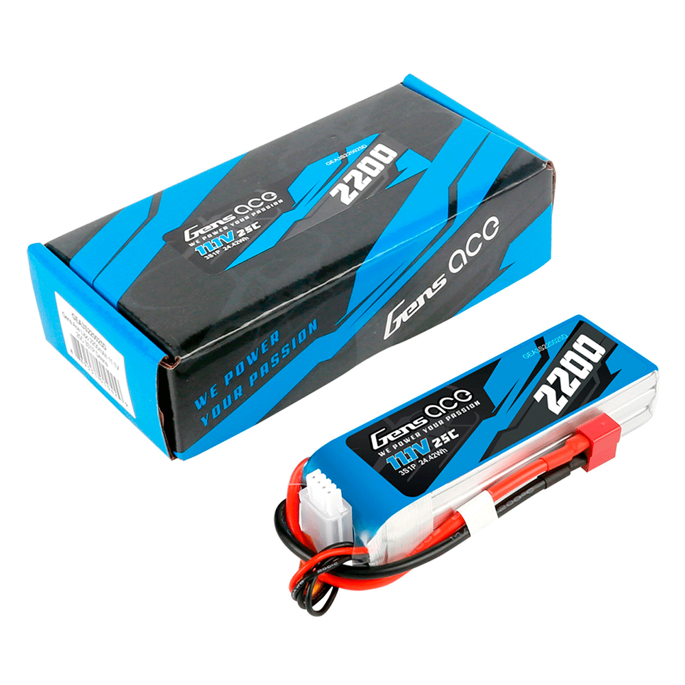 GENS ACE 11.1V 2200MAH 25C 3S G-TECH DEANS PLUG GEA223S25DGT