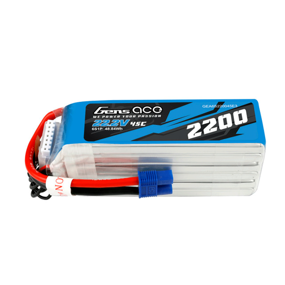 GENS ACE 22.2V 2200MAH 45C 6S LIPO EC3 PLUG GEA6S220045E3