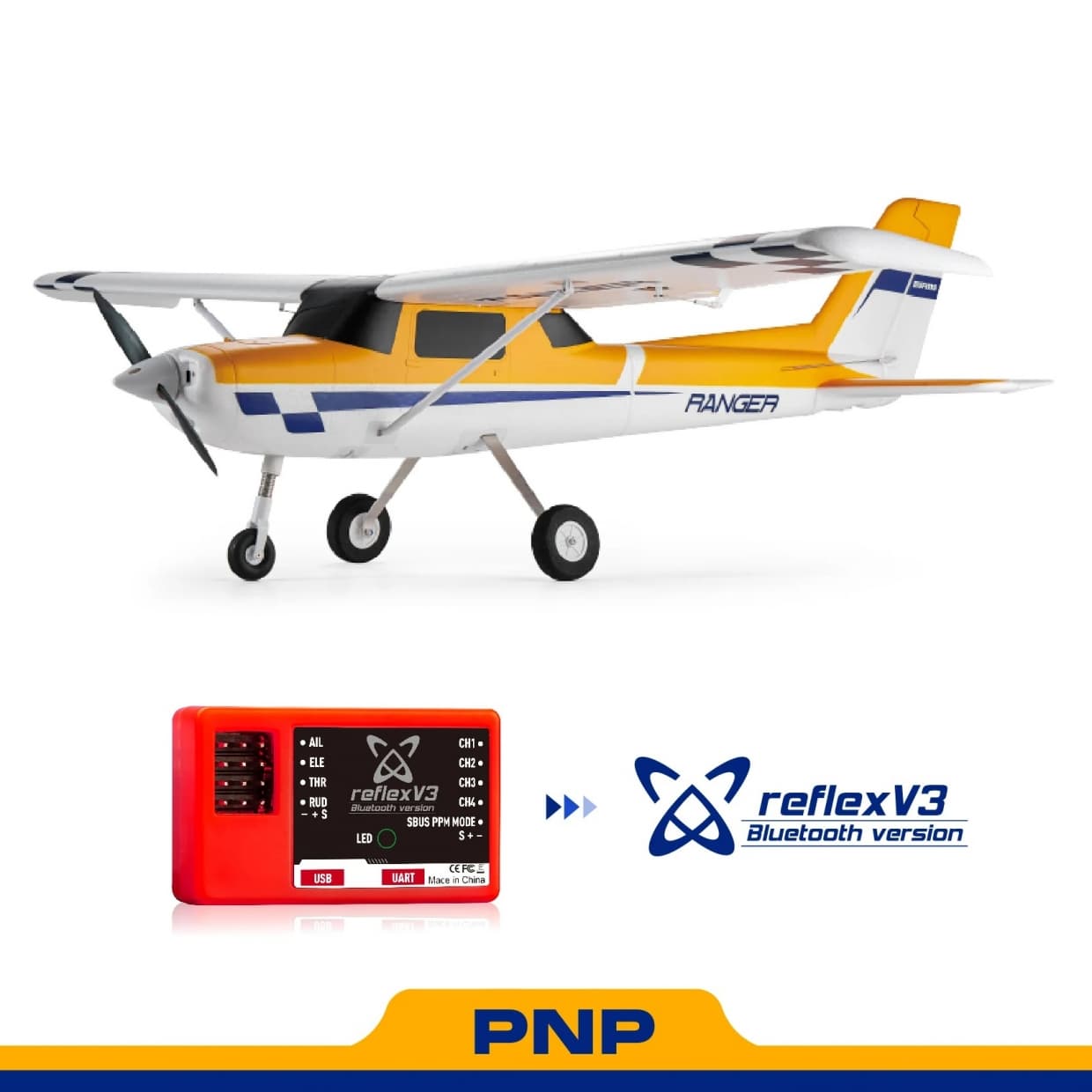 AVIAO FMS RANGER EP V2 1220MM PNP REFLEX V3 YELLOW FMS147PYL-REFV3