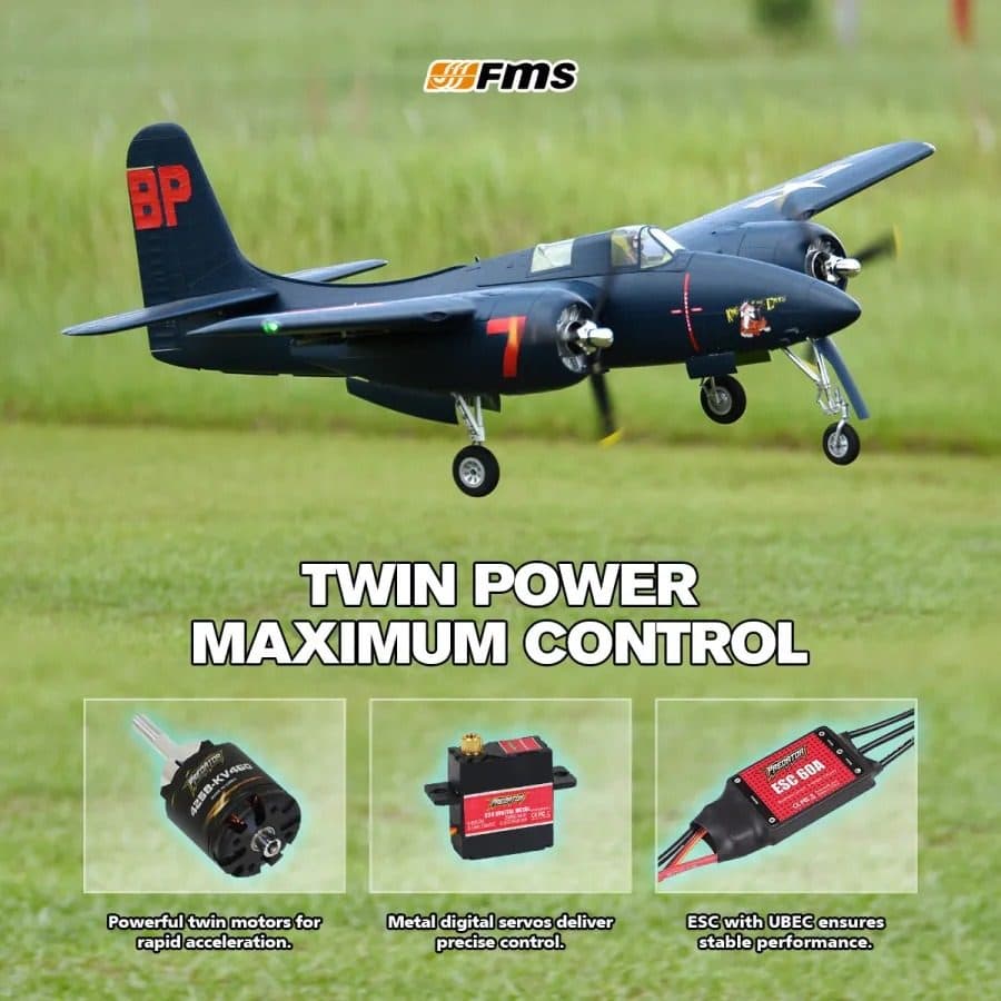 AVIAO FMS F7F TIGERCAT 1700MM PNP BLUE FMS098PBU