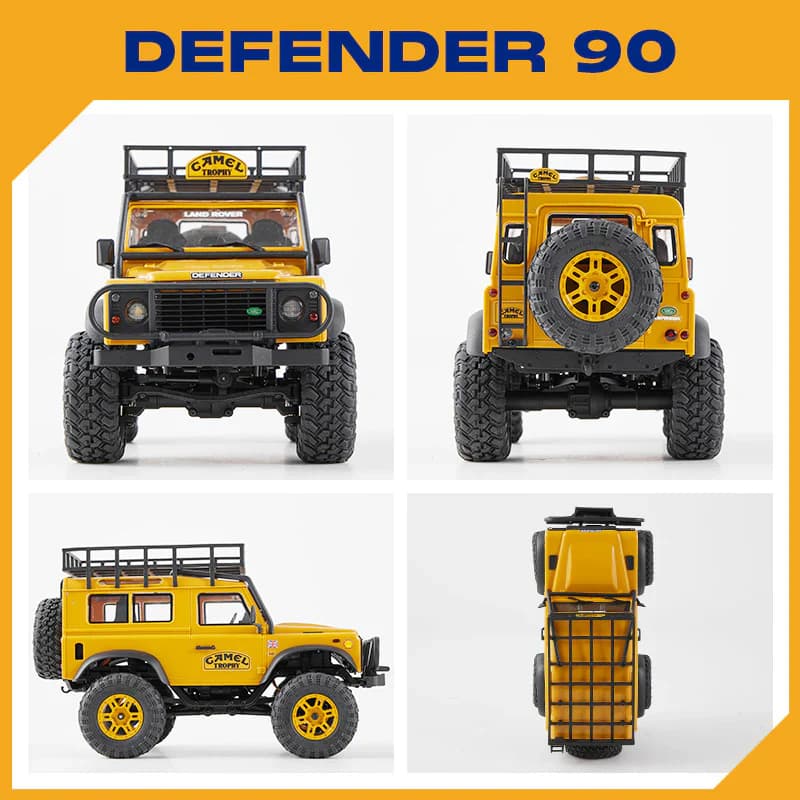CARRO FMS 1/24 FCX24M LAND ROVER DEFENDER 90 RTR YELLOW FMS12491RTRYL