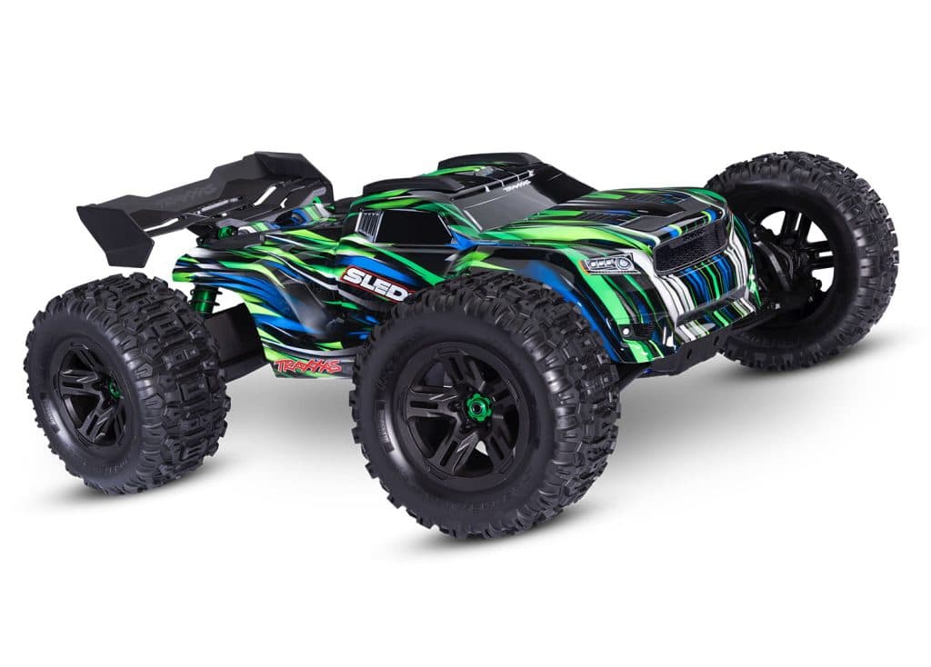 CARRO TRAXXAS 1/8 SLEDGE BLX 6S 4WD TQI BELTED GREEN