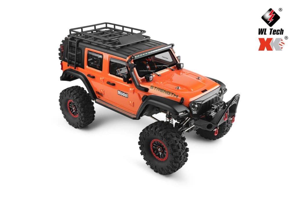 CARRO WLTOYS 1/10 JEEP STRENGTH CLIMBING 11KM 4WD METAL LARANJA 104010