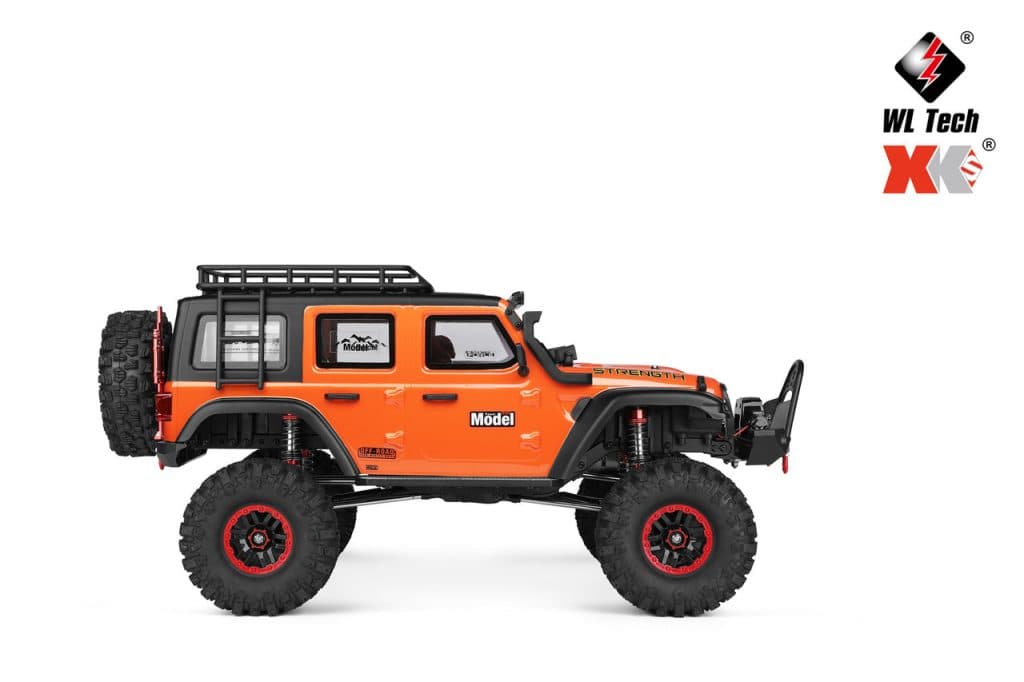 CARRO WLTOYS 1/10 JEEP STRENGTH CLIMBING 11KM 4WD METAL LARANJA 104010