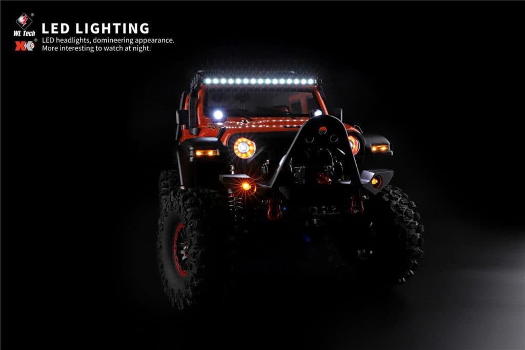 CARRO WLTOYS 1/10 JEEP STRENGTH CLIMBING 11KM 4WD METAL LARANJA 104010