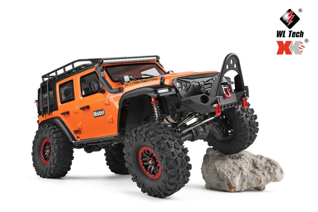 CARRO WLTOYS 1/10 JEEP STRENGTH CLIMBING 11KM 4WD METAL LARANJA 104010