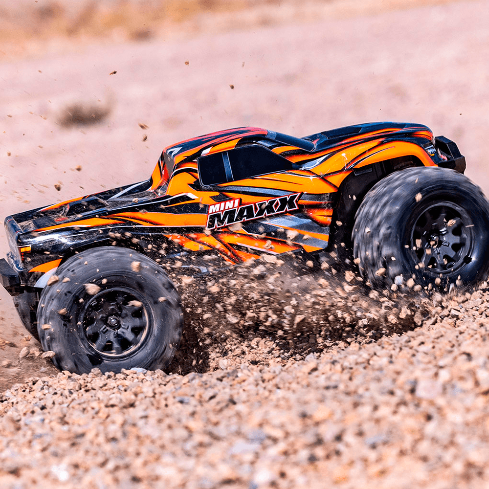 CARRO TRAXXAS MINI MAXX BL-2S 4WD RTR TQ ORANGE 107154-1