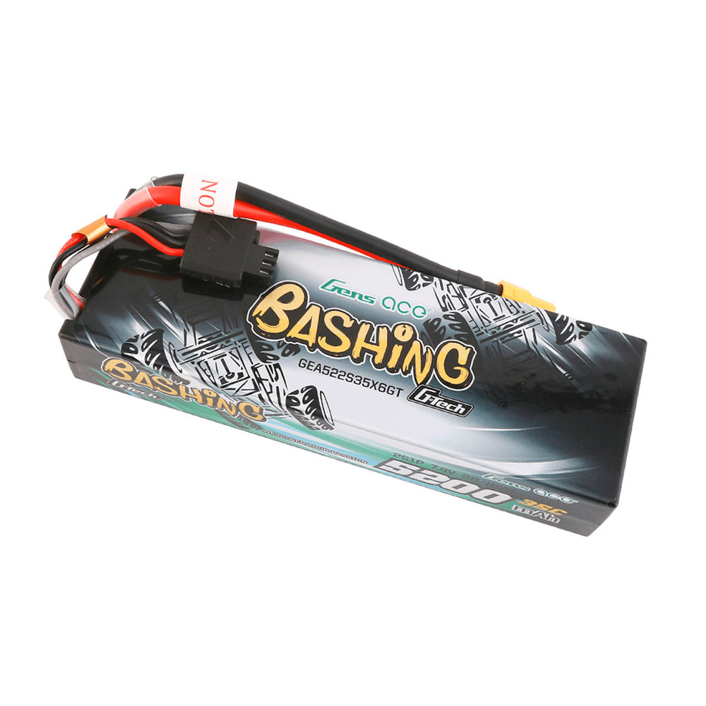 GENS ACE 7.4V 5200MAH 2S 35C G-TECH LIPO HARDCASE 24# XT60 PLUG GEA522S35X6GT