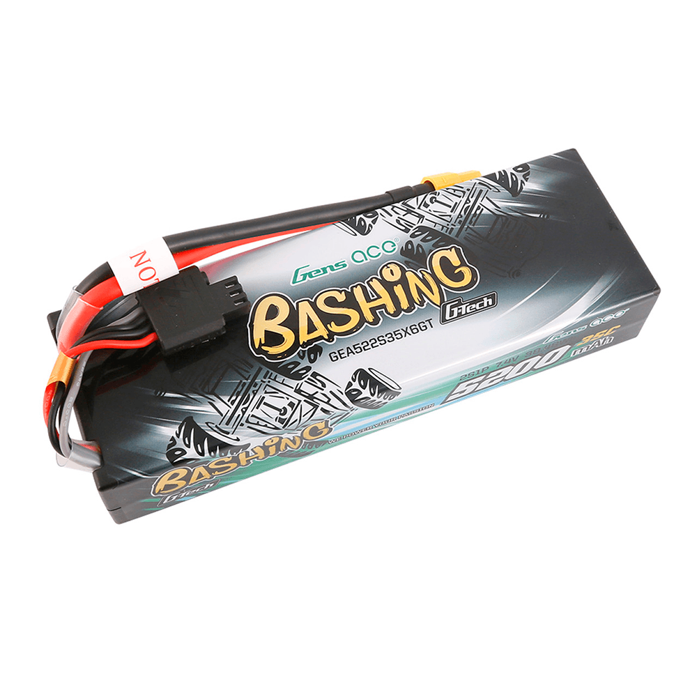 GENS ACE 7.4V 5200MAH 2S 35C G-TECH LIPO HARDCASE 24# XT60 PLUG GEA522S35X6GT