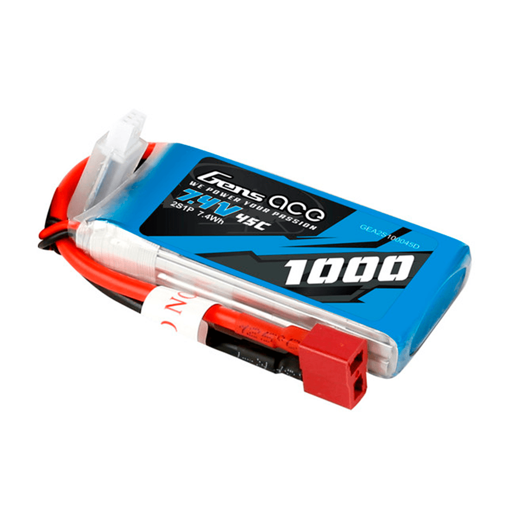 GENS ACE 7.4V 1000MAH 45C 2S LIPO DEANS PLUG