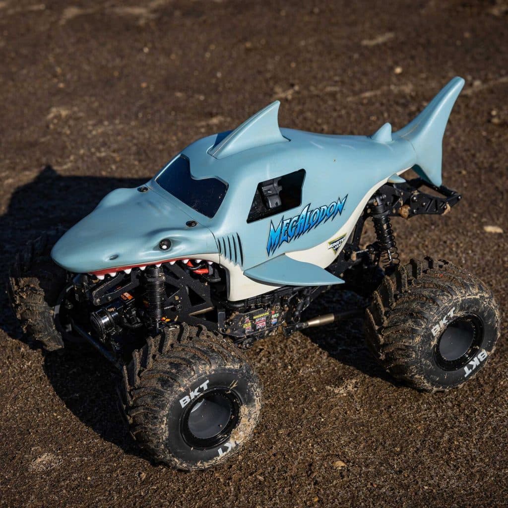 CARRO LOSI 1/18 MINI LMT MEGALODON 2S 4WD RTR MONSTER BLUE