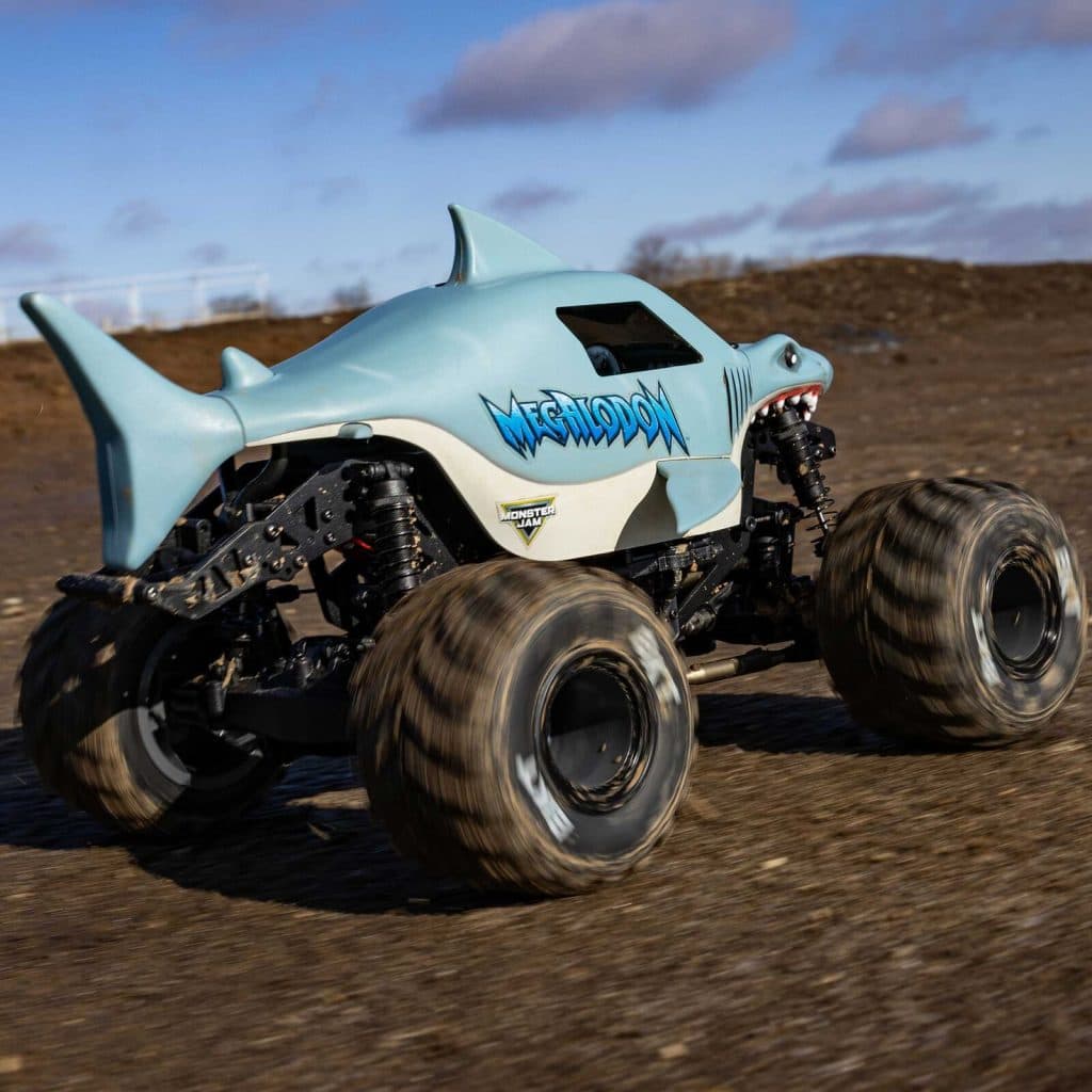 CARRO LOSI 1/18 MINI LMT MEGALODON 2S 4WD RTR MONSTER BLUE