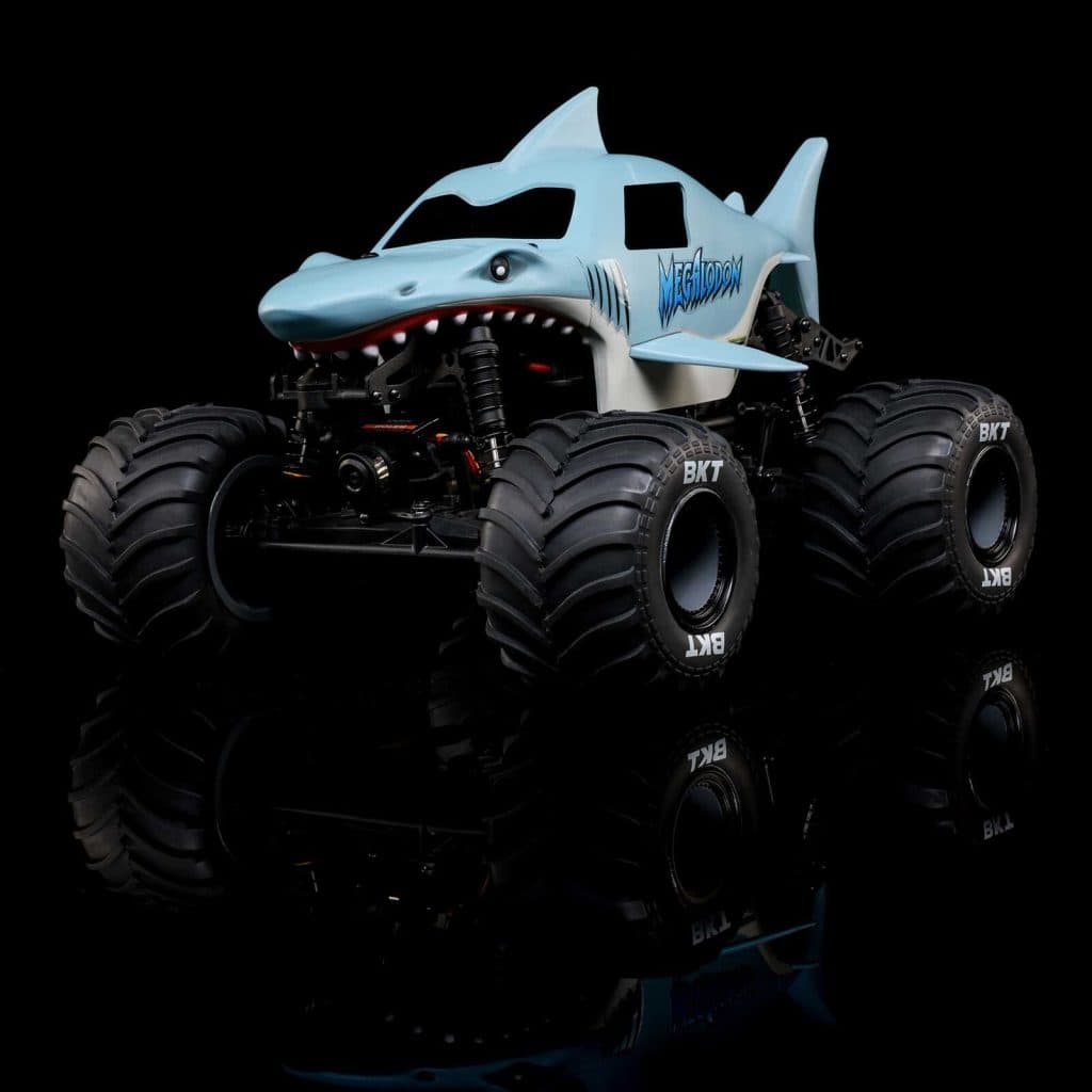 CARRO LOSI 1/18 MINI LMT MEGALODON 2S 4WD RTR MONSTER BLUE