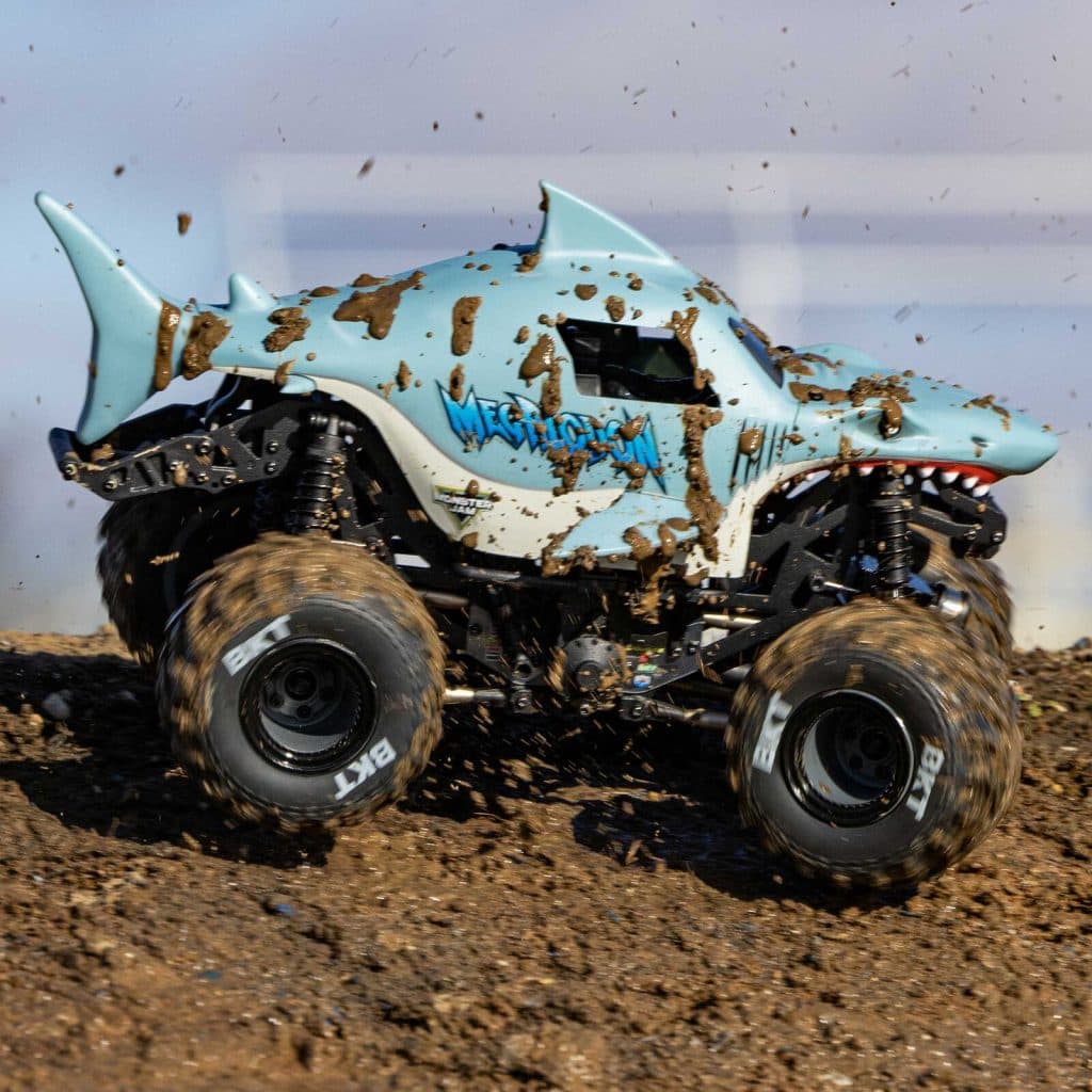 CARRO LOSI 1/18 MINI LMT MEGALODON 2S 4WD RTR MONSTER BLUE