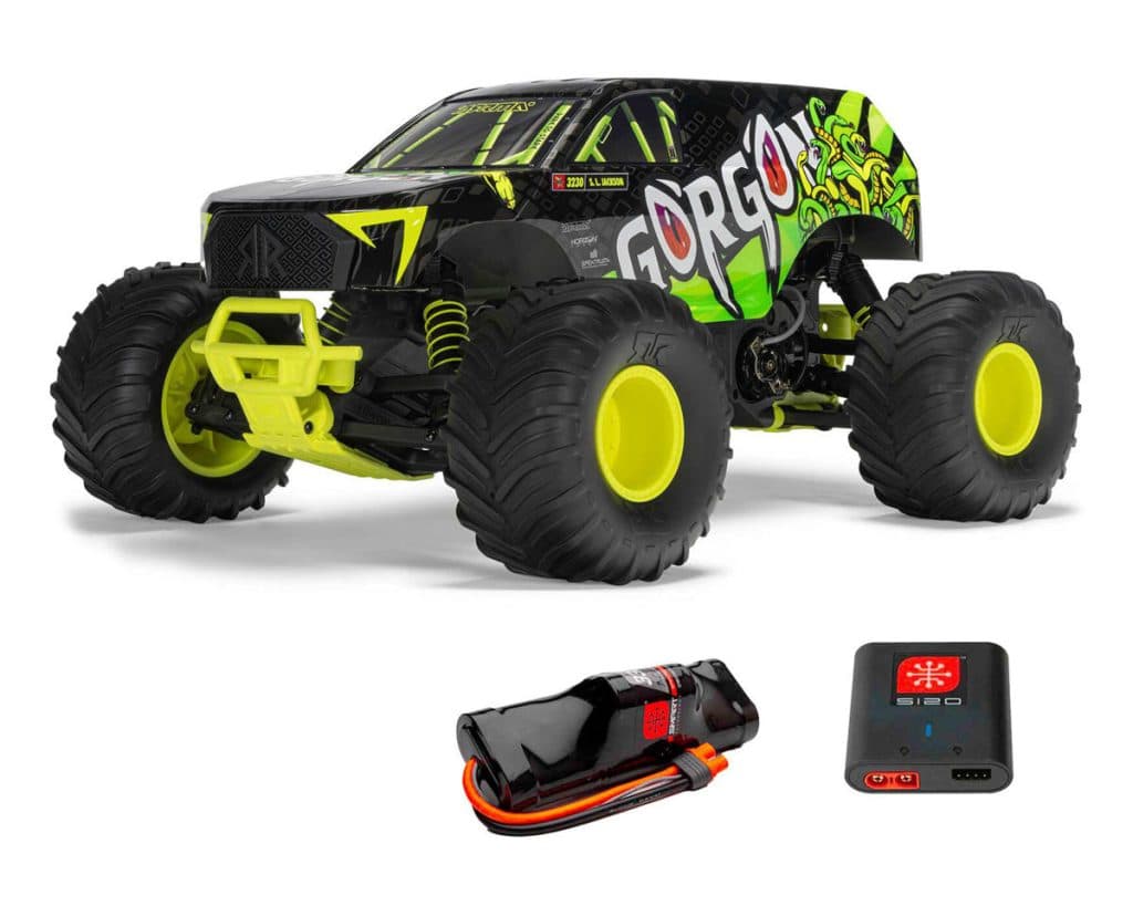 CARRO ARRMA 1/10 GORGON 2WD MONSTER RTR Amarillo ARA3230ST1