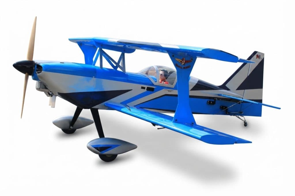 AVIAO SEAGULL ULTIMATE BIPLANE 54.3" 20CC BLUE/SILVER ARF SEA389