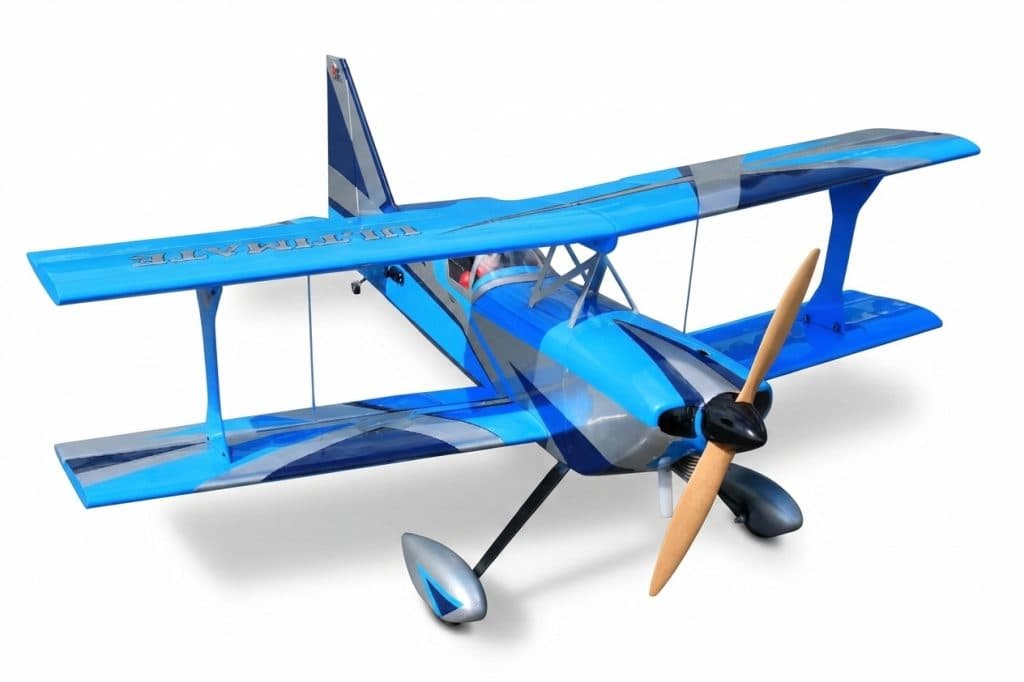 AVIAO SEAGULL ULTIMATE BIPLANE 54.3" 20CC BLUE/SILVER ARF SEA389