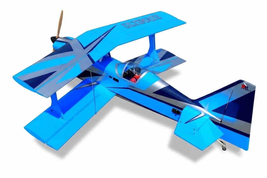AVIAO SEAGULL ULTIMATE BIPLANE 54.3" 20CC BLUE/SILVER ARF SEA389