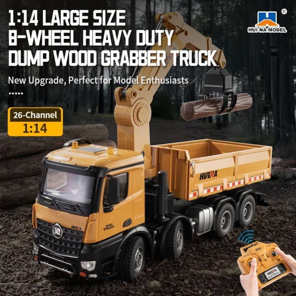 CAMINHAO HUINA 1/14 TOUCAN TRUCK MOUNTED TIMBER GRAB 26CH 1538