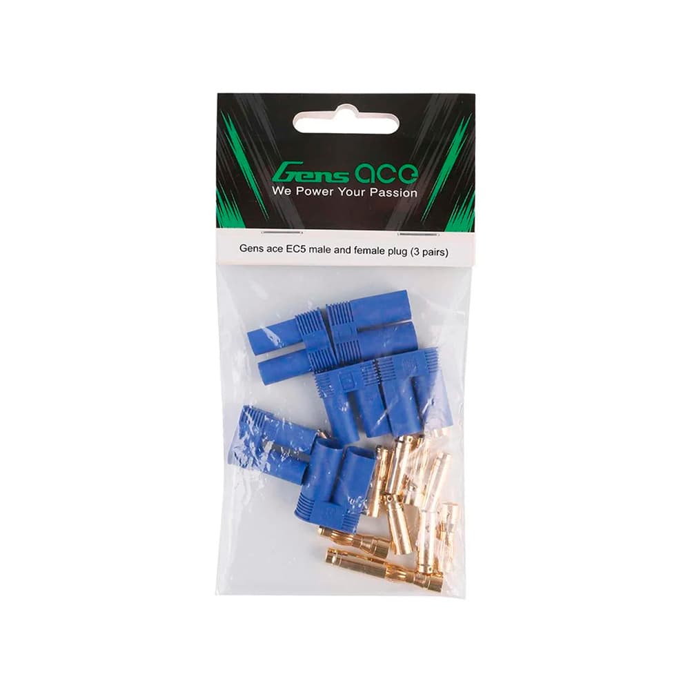 CONECTOR GENS ACE EC5 MALE/FEMALE PLUG SET (3) GEAEC53