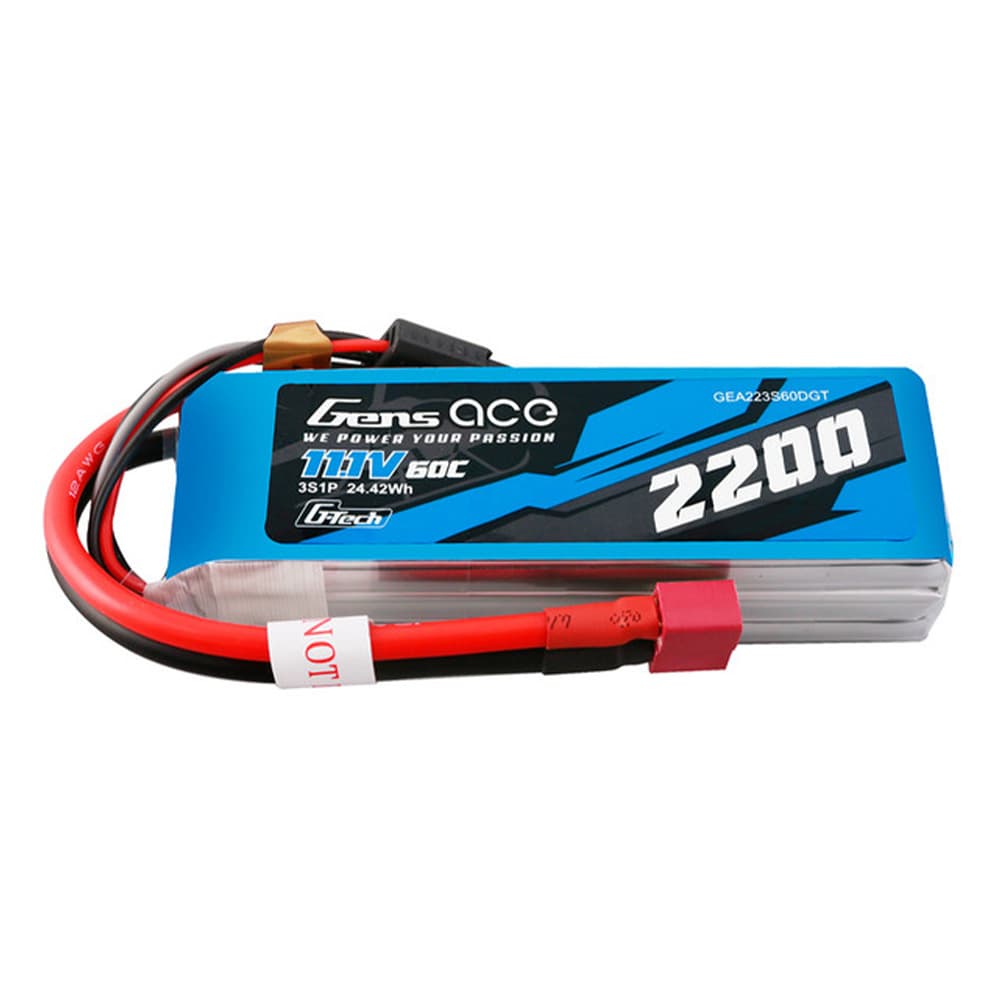 GENS ACE 11.1V 2200MAH 60C 3S G-TECH LIPO DEANS PLUG GEA223S60DGT
