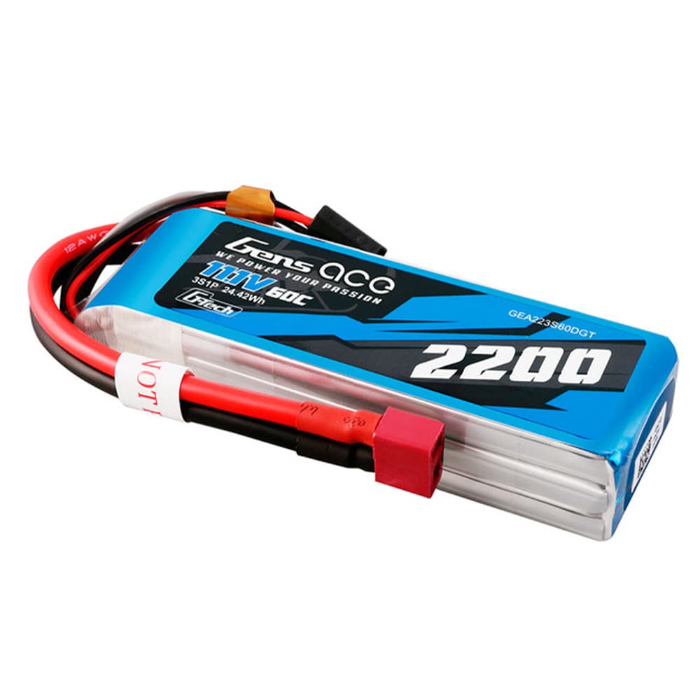 GENS ACE 11.1V 2200MAH 60C 3S G-TECH LIPO DEANS PLUG GEA223S60DGT