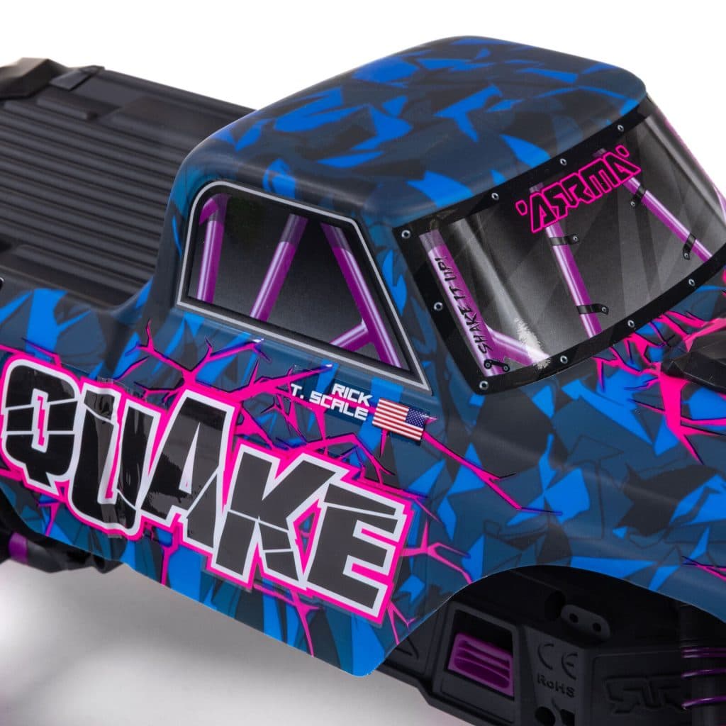 CARRO ARRMA 1/10 QUAKE 223S 2WD BLX MONSTER TRUCK PURPLE ARA3537T3