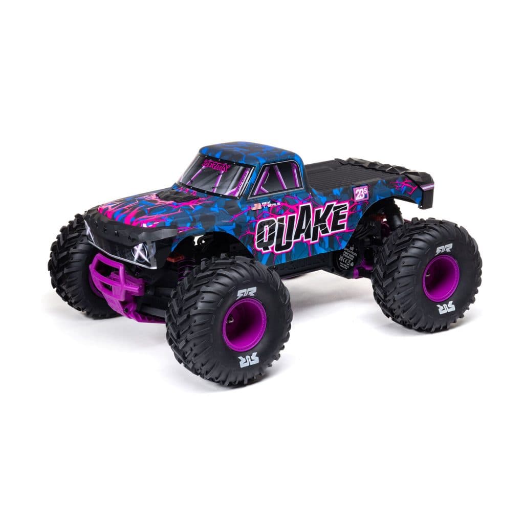 CARRO ARRMA 1/10 QUAKE 223S 2WD BLX MONSTER TRUCK PURPLE ARA3537T3